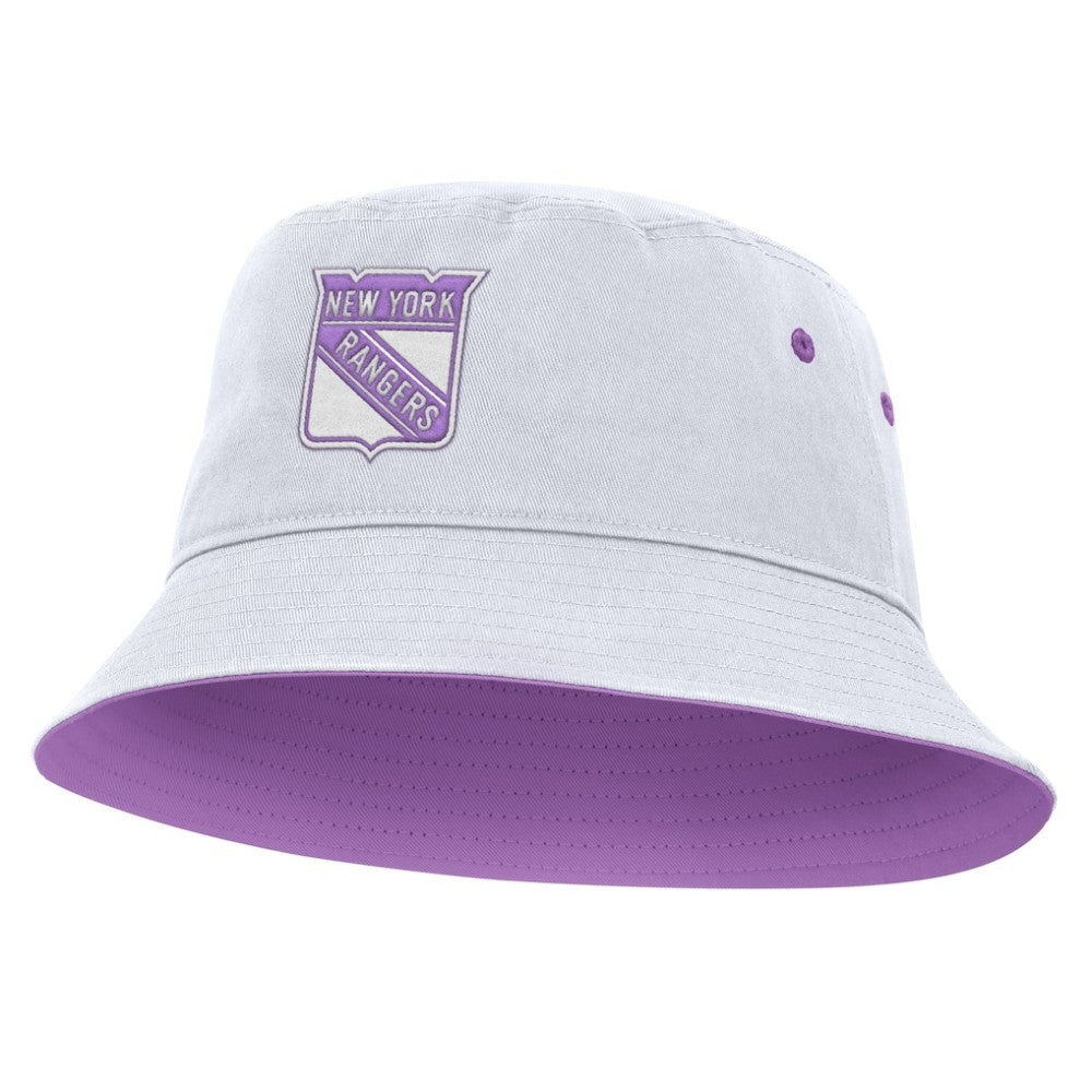 New York Rangers Fanatics Hockey Fights Cancer Bucket Hat - White - NHL 2001727991