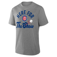Chicago Cubs Fanatics Nostalgia Tri-Blend T-Shirt - Heather Gray - Fanatics Discount