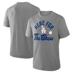 Los Angeles Dodgers Fanatics Nostalgia Tri-Blend T-Shirt - Heather Gray - Fanatics Discount