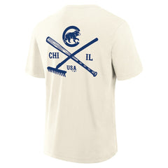 Chicago Cubs Fanatics Nostalgia Stadium Slub T-Shirt - Cream - Fanatics on Sale