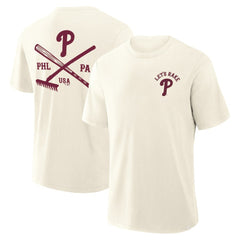 Philadelphia Phillies Fanatics Nostalgia Stadium Slub T-Shirt - Cream - Fanatics Discount