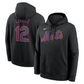 Francisco Lindor New York Mets Nike Player Name & Number Club Pullover Hoodie - Black - Nike Lifestyle