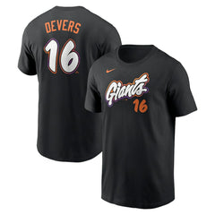 Rafael Devers San Francisco Giants Nike 2025 City Connect Fuse Name & Number T-Shirt - Black - Nike Sale