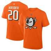 Chris Kreider Anaheim Ducks Fanatics Authentic Stack Name & Number T-Shirt - Orange - NHL 2001741902
