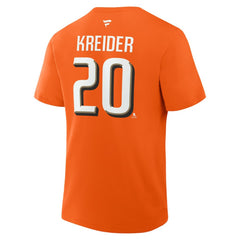 Chris Kreider Anaheim Ducks Fanatics Authentic Stack Name & Number T-Shirt - Orange - NHL 2001741902