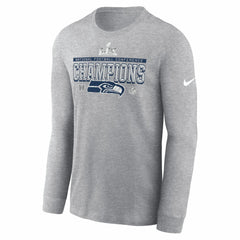 Nike Seattle Seahawks 2025 NFC Champions Locker Room Trophy Collection Long Sleeve T-Shirt Heather Gray