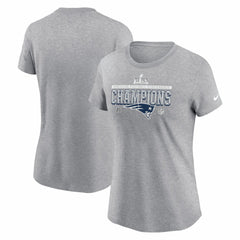 Nike New England Patriots Women's 2025 AFC Champions Locker Room Trophy Collection T-Shirt Heather Gray