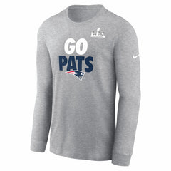 Nike New England Patriots Super Bowl LX Fast As Fast Gets Long Sleeve T-Shirt Heather Gray