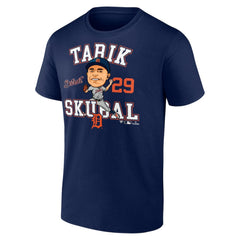 Tarik Skubal Detroit Tigers Fanatics Hometown Caricature Player T-Shirt - Navy - Fanatics Sale