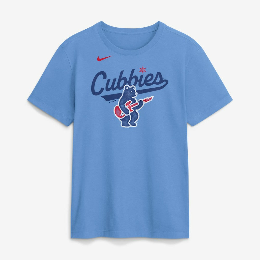 Chicago Cubs Nike Electric Bear T-Shirt - Light Blue - Nike Sale
