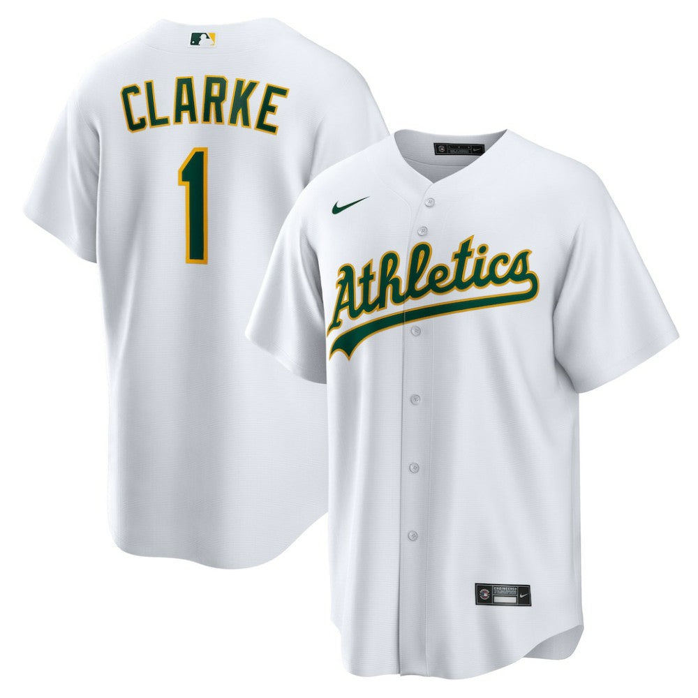 Denzel Clarke Athletics Nike Home Replica Jersey - White - Nike on Sale
