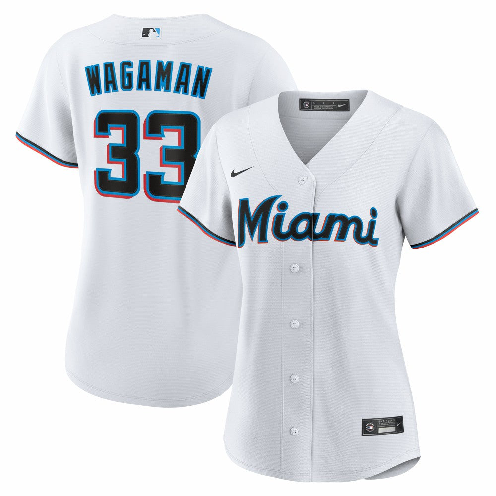 Eric Wagaman Miami Marlins Nike Women's Home Replica Jersey - White - Nike on Sale