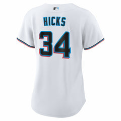 Liam Hicks Miami Marlins Nike Women's Home Replica Jersey - White - Nike Sale