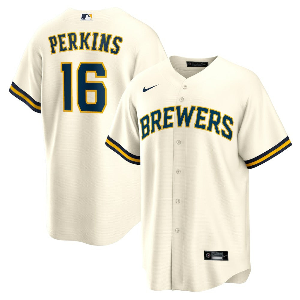 Blake Perkins Milwaukee Brewers Nike Home Replica Jersey - Cream - Nike Online