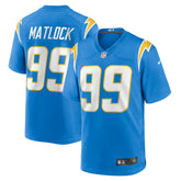 Nike Scott Matlock Los Angeles Chargers Team Game Jersey Powder Blue