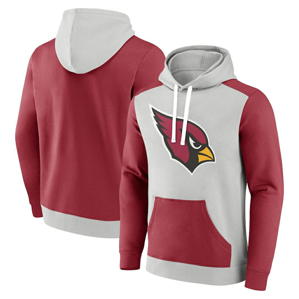 Fanatics Arizona Cardinals Big & Tall Team Fleece Pullover Hoodie Silver/Cardinal