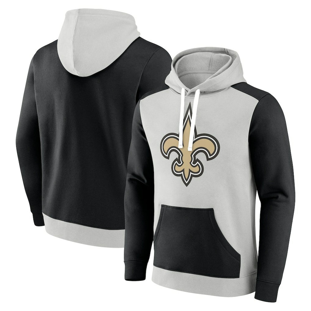 Fanatics New Orleans Saints Big & Tall Team Fleece Pullover Hoodie Silver/Black