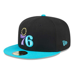 Philadelphia 76ers Arcade Scheme 59FIFTY Fitted Hat Black/Turquoise | New Era outlet