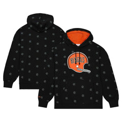 Mitchell & Ness Cincinnati Bengals Allover Print Fleece Pullover Hoodie Black
