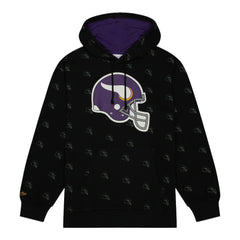 Mitchell & Ness Minnesota Vikings Allover Print Fleece Pullover Hoodie Black