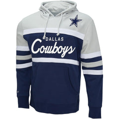 Mitchell & Ness Dallas Cowboys Head Coach Pullover Hoodie Navy/Heather Gray