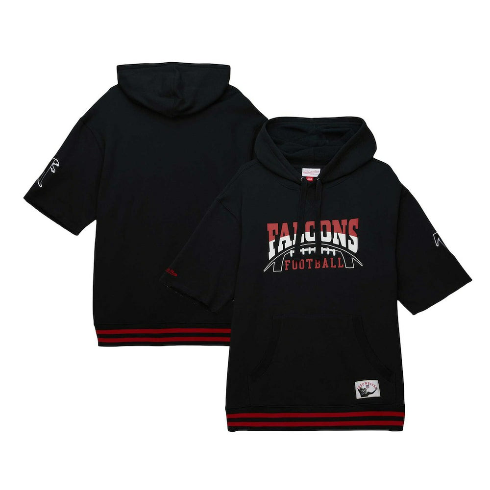 Mitchell & Ness Atlanta Falcons Pre-Game Short Sleeve Pullover Hoodie Black