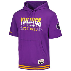 Mitchell & Ness Minnesota Vikings Pre-Game Short Sleeve Pullover Hoodie Purple