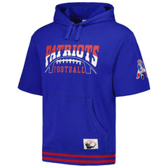 Mitchell & Ness New England Patriots Pre-Game Short Sleeve Pullover Hoodie Royal