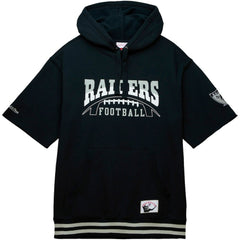 Mitchell & Ness Las Vegas Raiders Pre-Game Short Sleeve Pullover Hoodie Black