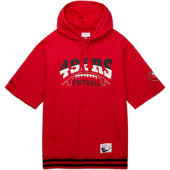 Mitchell & Ness San Francisco 49ers Pre-Game Short Sleeve Pullover Hoodie Scarlet