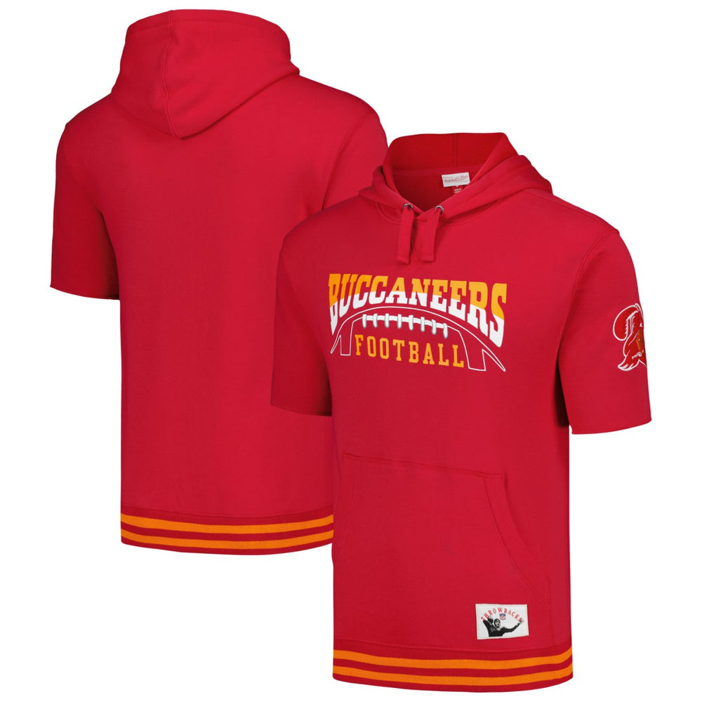 Mitchell & Ness Tampa Bay Buccaneers Pre-Game Short Sleeve Pullover Hoodie Red