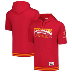 Mitchell & Ness Tampa Bay Buccaneers Pre-Game Short Sleeve Pullover Hoodie Red