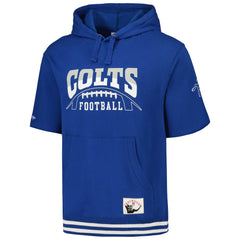 Mitchell & Ness Indianapolis Colts Pre-Game Short Sleeve Pullover Hoodie Royal
