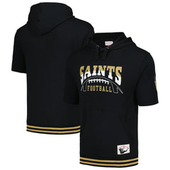 Mitchell & Ness New Orleans Saints Pre-Game Short Sleeve Pullover Hoodie Black