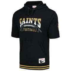 Mitchell & Ness New Orleans Saints Pre-Game Short Sleeve Pullover Hoodie Black