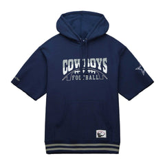 Mitchell & Ness Dallas Cowboys Pre-Game Short Sleeve Pullover Hoodie Navy
