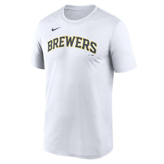 Milwaukee Brewers Nike New Legend Wordmark Dri-FIT T-Shirt - White - Nike Discount