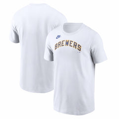 Milwaukee Brewers Nike Cooperstown Collection Wordmark T-Shirt - White - Nike Discount