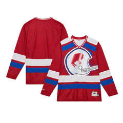 Mitchell & Ness Buffalo Bills Women's Big Face 7.0 Long Sleeve Jersey T-Shirt Red