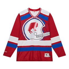 Mitchell & Ness Buffalo Bills Women's Big Face 7.0 Long Sleeve Jersey T-Shirt Red