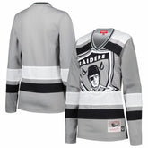 Mitchell & Ness Las Vegas Raiders Women's Big Face 7.0 Long Sleeve Jersey T-Shirt Silver