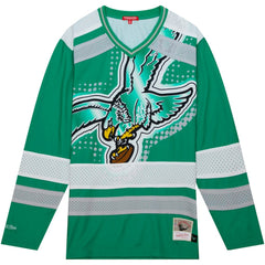 Mitchell & Ness Philadelphia Eagles Women's Big Face 7.0 Long Sleeve Jersey T-Shirt Green