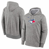 Toronto Blue Jays Nike Primary Logo Therma Hoodie - Heather Gray - Nike on Sale