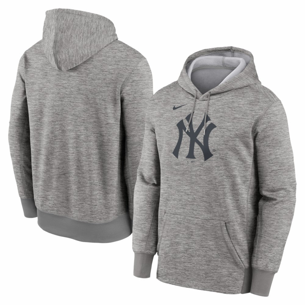 New York Yankees Nike Primary Logo Therma Hoodie - Heather Gray - Nike Discount