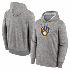 Milwaukee Brewers Nike Primary Logo Therma Hoodie - Heather Gray - Nike Discount