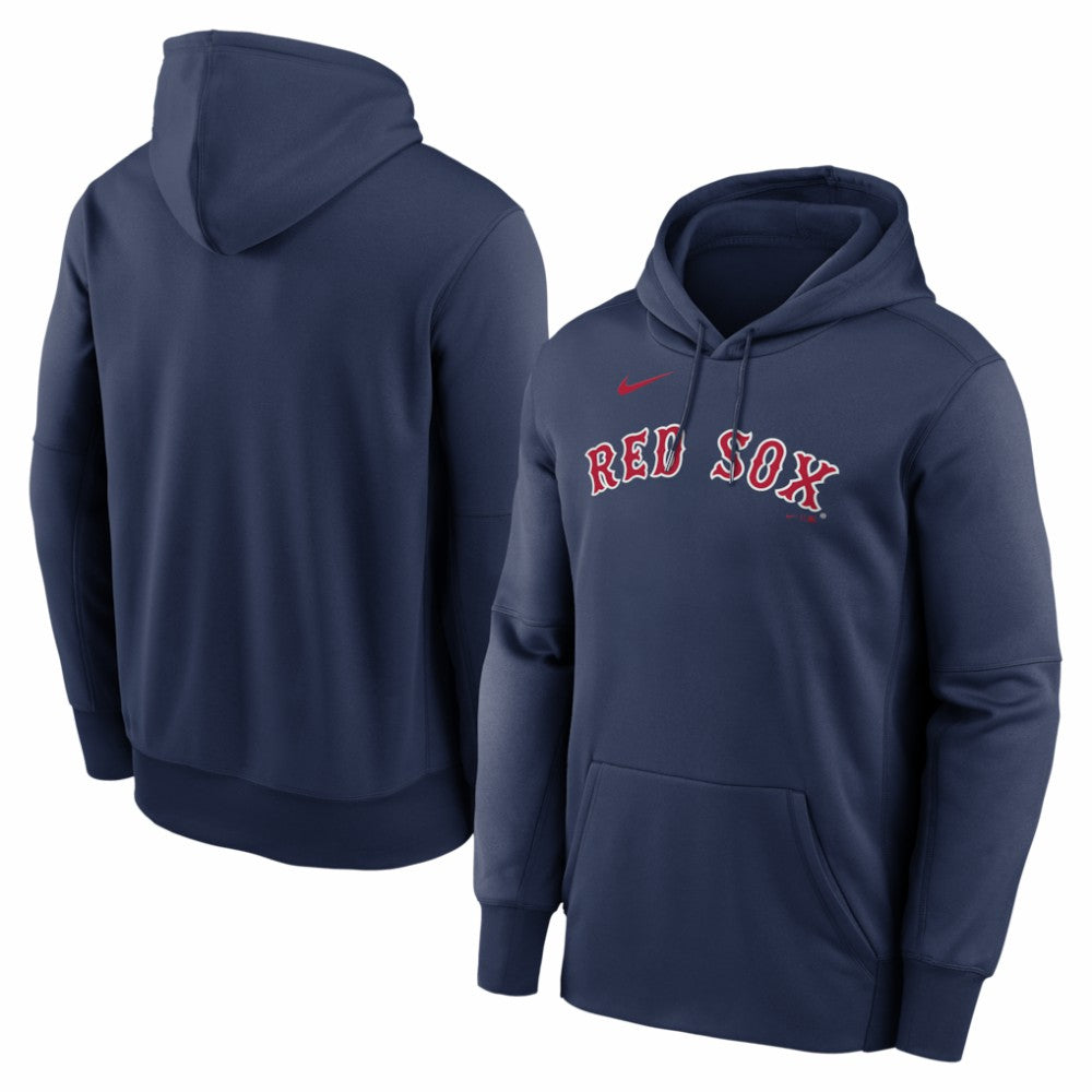 Boston Red Sox Nike Primary Wordmark Therma Hoodie - Navy - Nike Discount