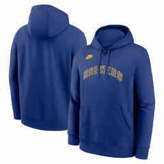 Milwaukee Brewers Nike Cooperstown Collection Wordmark Club Hoodie - Royal - Nike Discount