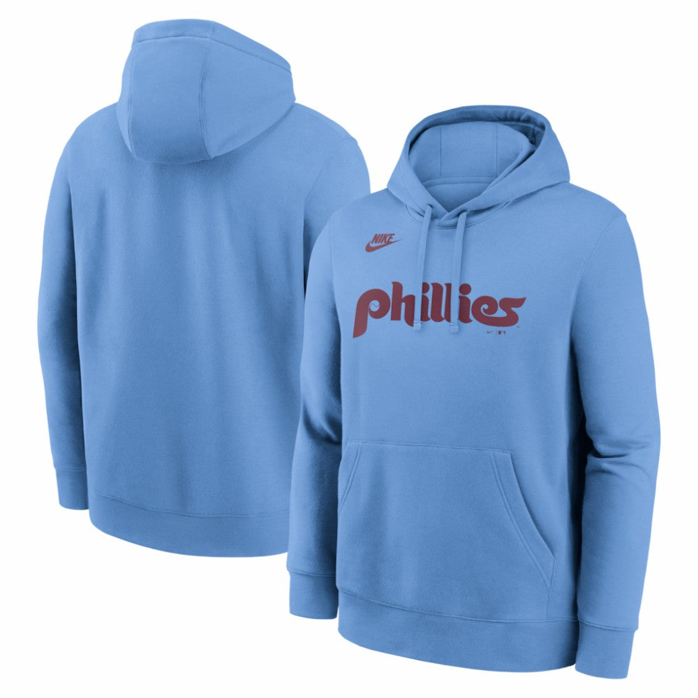 Philadelphia Phillies Nike Cooperstown Collection Wordmark Club Hoodie - Light Blue - Nike on Sale