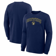 Milwaukee Brewers Fanatics Lock-Up Legacy Long Sleeve T-Shirt - Navy - Fanatics Lifestyle