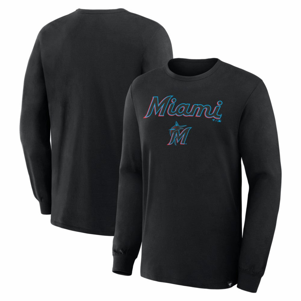 Miami Marlins Fanatics Lock-Up Legacy Long Sleeve T-Shirt - Black - Fanatics Online